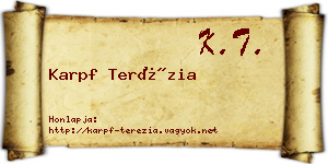 Karpf Terézia névjegykártya